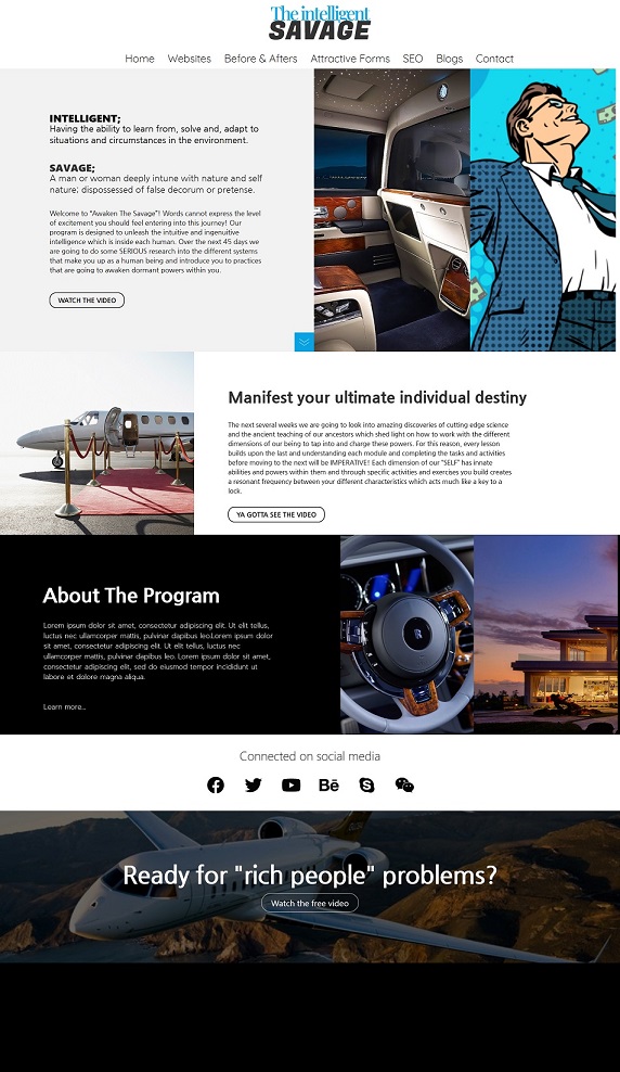 home page website sample